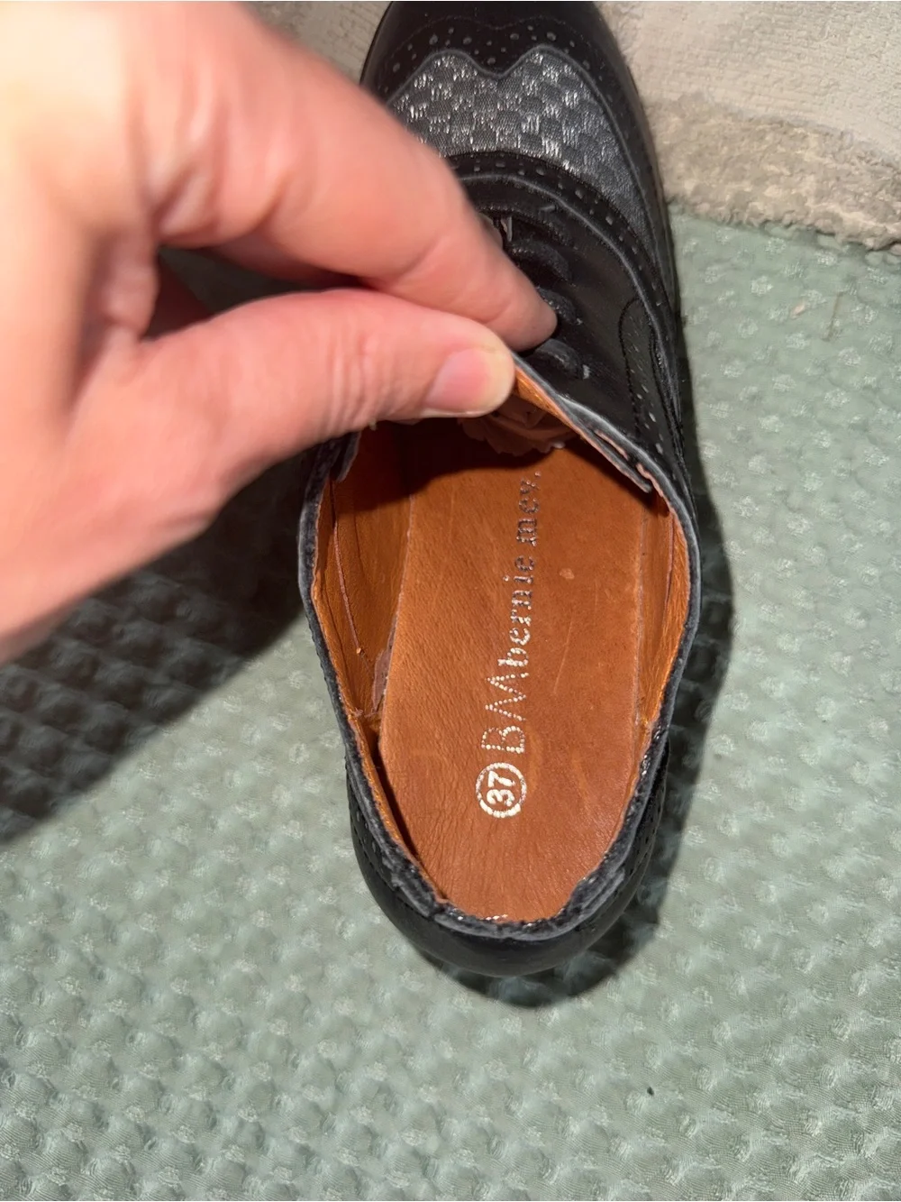 New Bernie Mev black and grey woven oxford‎ shoes size 37